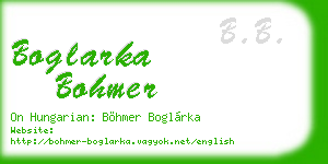 boglarka bohmer business card