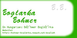 boglarka bohmer business card